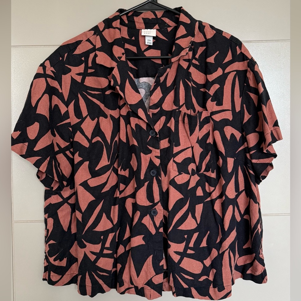 a new day Black and Brown Linen women's Shirt